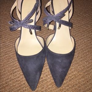 Ivanka Trump Grey Suede Pointy Toe Pumps